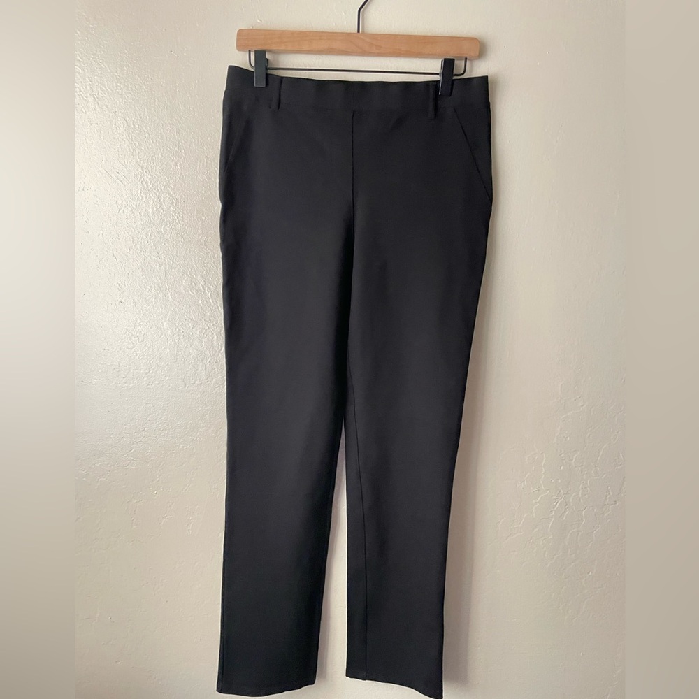 Quince black ultra stretch Ponte slim fit pants